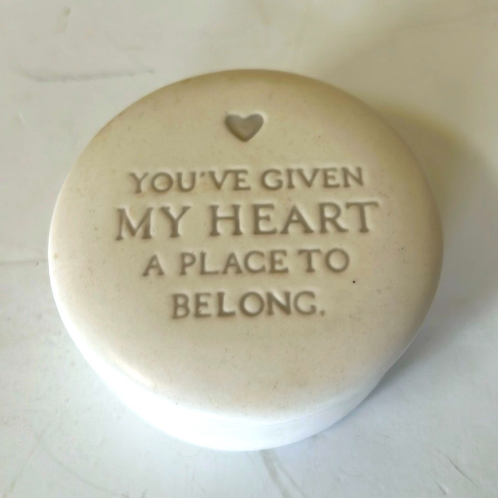 Hallmark Ceramic Box W/ Heart Inside “You’ve given my heart a place to belong”